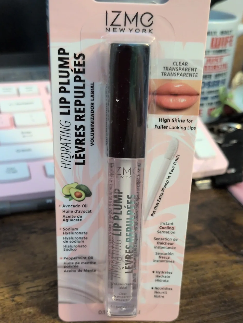 IZMÉ Hydrating Lip Plump Gloss - Clear High Shine